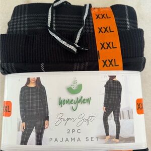 Honeydew Black Plaid Pajama Set 2PC XXL